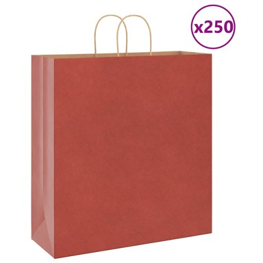 Papirnate vrećice 250 kom s ručkama 45x17x48 cm, crvene