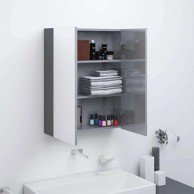 Kupaonski ormarić s ogledalom 60 x 15 x 75 cm, MDF, sjajna siva