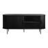 UNIQUE FURNITURE Crna niska komoda u dekoru hrasta s kliznim vratima 76x180 cm Nola
