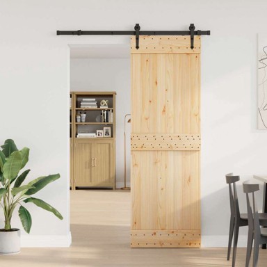 Klizna vrata Narvik, 70 x 210 cm, 152,5 cm, prirodna i crna