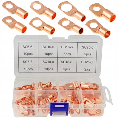 2F Set neizoliranih bakrenih konektora s ušicama, konektori M6 M8 60EL