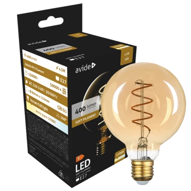 AVIDE LED žarulja s dekorativnom žarnom niti G80 4,5 W E27 2700 K 230 V AC 72061