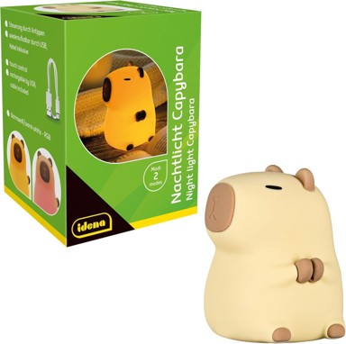 Idena LED noćna lampa capybara, silikon, u boji, USB punjiva