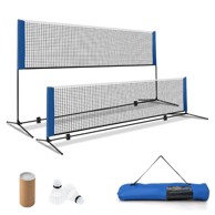 Mreža za badminton s postoljem, podesiva visina, 2 reketa i torba, 420 x 102 x 89-155 cm
