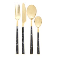 PREMIER HOUSEWARES Set pribora za jelo 16 kom Avie, željezo, crni/zlatna