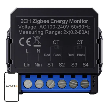 AVATTO Brojilo energije ZWPM16-2, pametno, ZigBee, dvosmjerno