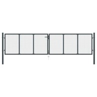 Mrežasta vrtna vrata od pocinčanog čelika 400 x 125 cm siva