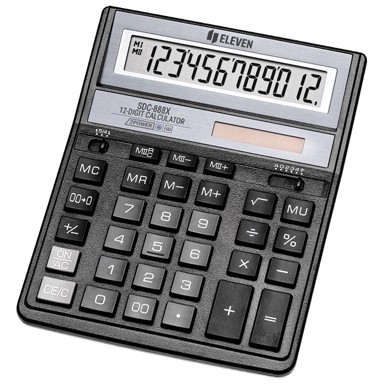ELEVEN Kalkulator SDC-888X, komercijalni, 12 mjesta, crni