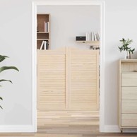 Okretna vrata s rešetkama, 2 para, puno drvo bor, 100x100 cm