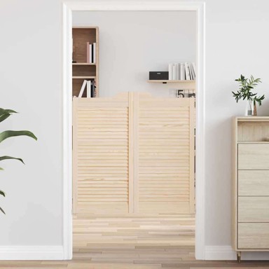 Okretna vrata s rešetkama, 2 para, puno drvo bor, 100x100 cm