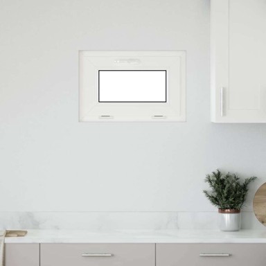 RISOR Podrumski prozor 60 x 40 cm PVC/staklo, bijeli, dvoslojno staklo