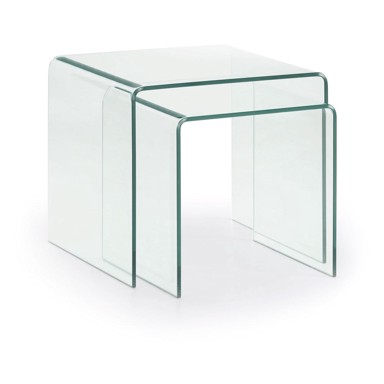 KAVE HOME Stolići za kavu Burano 50x50 cm set 3 kom stakleni