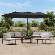 Dvostruki suncobran s LED svjetlima antracit 449 x 245 cm