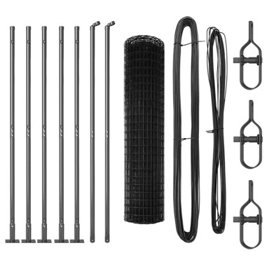 Euro ograda s 7 flanged posts 1x10 m, čelik, pocinčani 