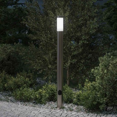 Stupić s utičnicom, 110 cm, IP44, nehrđajući čelik