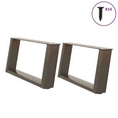 Noge za klub stolić U-oblik, 2 kom, 70 x (30-31) cm, čelik, prirodne