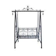 GARDEN PLEASURE Crna metalna vrtna ljuljačka Kari