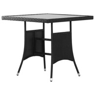 Vrtni stol crni 80 x 80 x 74 cm od poliratana