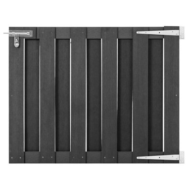 Dvorišna vrtna vrata od wpc-a, 100 x 80 cm, siva