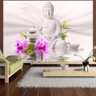 Samoljepljiva foto tapeta Buddha and pink orchids 392x280