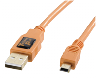 TETHER TOOLS Kabel za fotoaparat TetherPro USB 2.0 A/MiniB 5 Pin, 4,6 m, narančasti