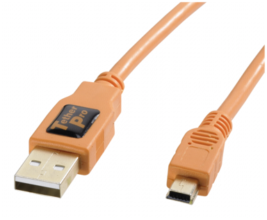 TETHER TOOLS Kabel za fotoaparat TetherPro USB 2.0 A/MiniB 5 Pin, 4,6 m, narančasti