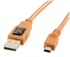 TETHER TOOLS Kabel za fotoaparat TetherPro USB 2.0 A/MiniB 5 Pin, 4,6 m, narančasti