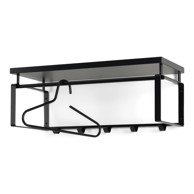  SPINDER DESIGN Crna metalna zidna vješalica s policom Rex