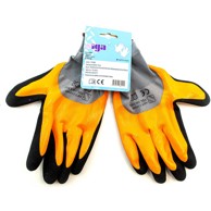 Vrtne rukavice s premazom nirilnim crno/narančasta vel.9