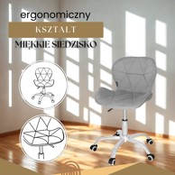 SPRINGOS Uredska stolica, baršun, tamno siva