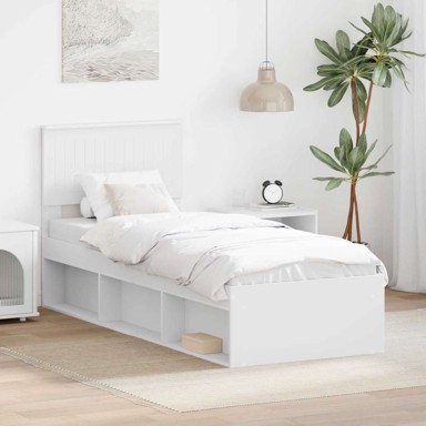 Okvir za krevet 75 x 190 cm čvrsto borovo drvo, bijeli