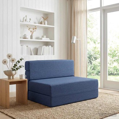 Sofa na razvlačenje, 70 x 72 x 60 cm, tkanina, plava