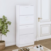 Ormarić za cipele sjajni bijeli 63x24x147 cm konstruirano drvo