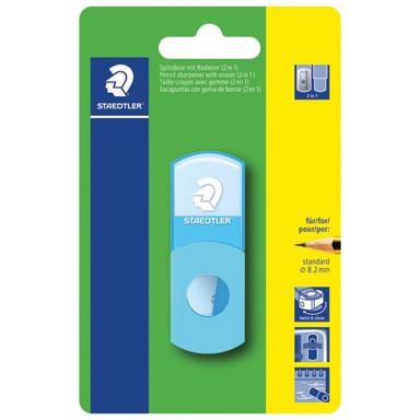 STAEDTLER Šiljilo-gumica, 511SEF30BK, 1 rupa, PVC kutija, neon tirkizna