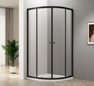 AQUALINE Polukružni tuš zaslon Arleta, 900 × 900 mm, prozirno staklo