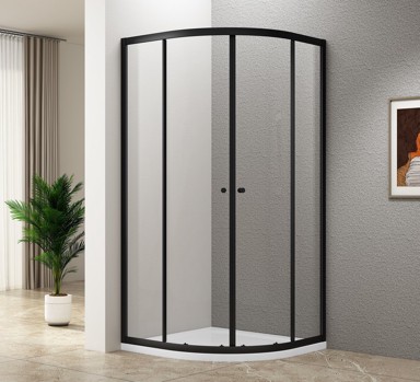 AQUALINE Polukružni tuš zaslon Arleta, 900 × 900 mm, prozirno staklo