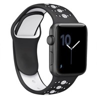 B-STRAP Silicone Sport remen za Apple Watch 42/44/45mm, Black White