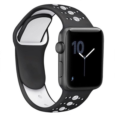 B-STRAP Silicone Sport remen za Apple Watch 42/44/45mm, Black White