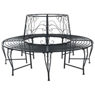 Klupa pod drvetom, 8-sjedna, Ø160 x 89 cm, čelik, crna
