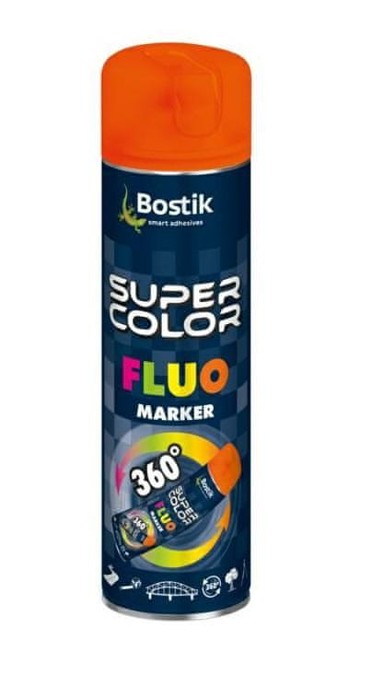 BOSTIK Super Color Fluo Marker 360 sprej, narančasti, 500 ml