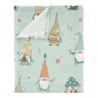  CATHERINE LANSFIELD Svijetlo zelena deka s uskršnjim motivom od mikropliša, 130x170 cm, Spring Gonks