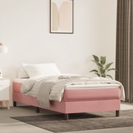 Madrac s džepičastim oprugama rozi 90 x 210 x 20 cm baršunasti