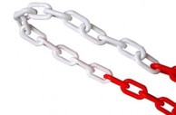 BEAST TOOLS Upozoravajući PVC lanac, 5 m, bijelo-crveni