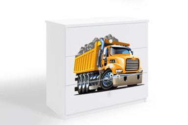 Dječja komoda Kamion, bijela, 80×80×41 cm