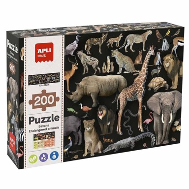 Slagalica Apli Savanna ugrožene životinje, 200 kom