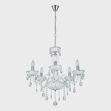 EGLO Visilica Carpento, 5xE14, akrilno staklo boja leda, krom