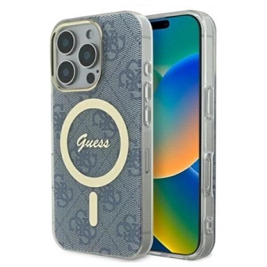 Guess IML 4G MagSafe maskica za iPhone 16 Pro, modra