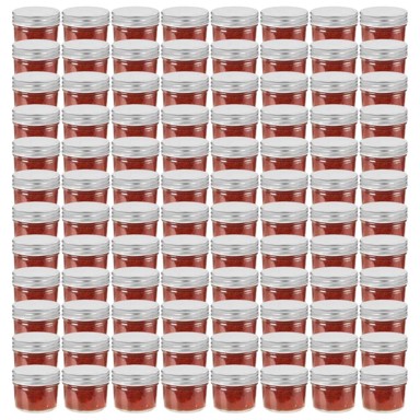 Staklenke za džem sa srebrnim poklopcima 96 kom 110 ml