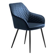 UNIQUE FURNITURE Plava baršunasta blagovaonska stolica Milton 