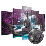 Slika Waterfall and Buddha, 100x50 cm, Premium Print
